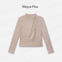 【天鹅颈】Mayya Plus麦芽定制韩系流光风针织气质显瘦上衣32536696