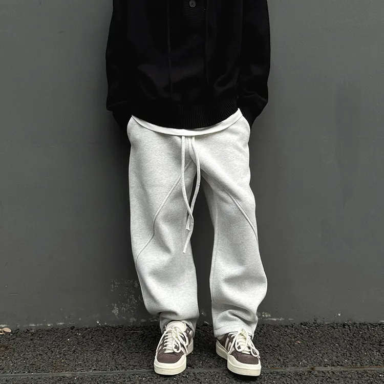 【UNAPS】秋冬500克加厚香蕉弯刀卫裤立体剪裁宽松休闲裤男女潮流裤