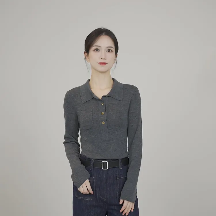 【小禾】“杨树林2.0”奢牌同源60支精纺羊毛重工春polo打底24FW351