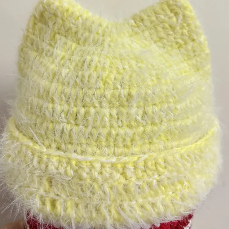 宝宝短檐2025年秋季秋冬冬季勾织婴儿帽子针织保暖猫耳帽成品编织