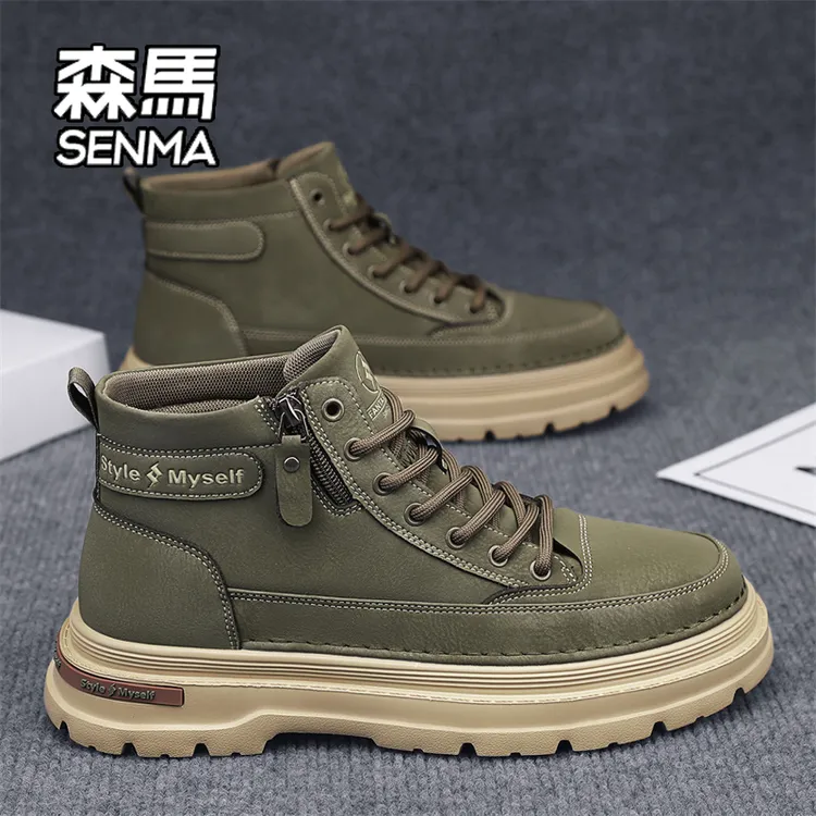 SENMA/森马马丁靴男秋季2025新款爆款高帮工装鞋厚底防滑休闲靴子