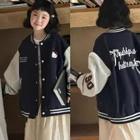【2025秋季新款】韩版小猫印花儿童棒球服W0451