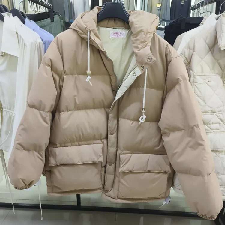 长袖常规连帽小个子加绒加厚款宽松型羽绒服
