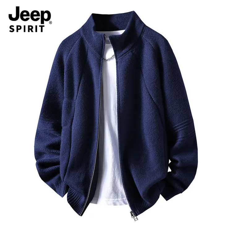 Jeepspirit2025年秋季新款时尚毛衣针织开衫休闲百搭保暖外套