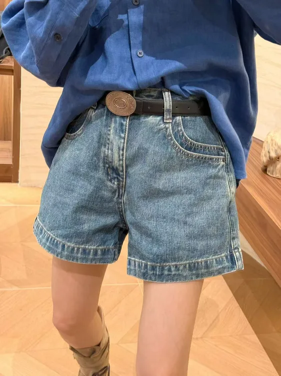 XMM.【早秋双层口袋牛仔裤短裤】时尚百搭潮流显瘦洋气宽松-GZ67129