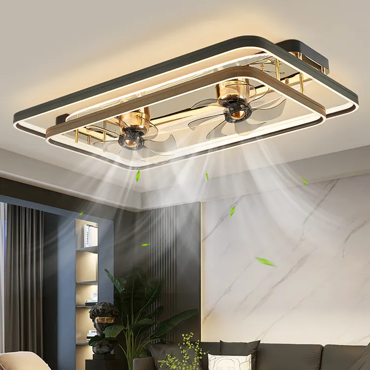 客厅风扇灯2025新款高级感智能语音意式轻奢灯具中山灯具官方正品