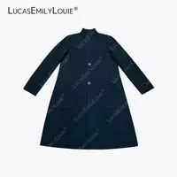 LUCASEMILYLOUIE欢姐0220立领双面穿绵羊毛混纺长款大衣2510862