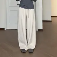 【落川予梦】再生纤维素软糯垂感斜纹时尚显瘦宽松镰刀拖地裤子女