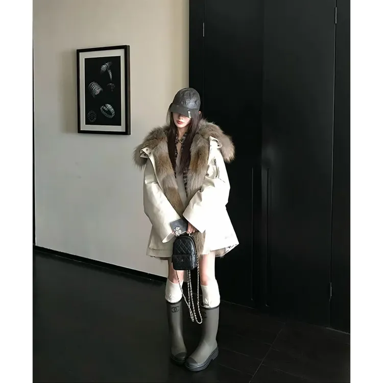 大毛领海宁毛毛皮草外套女款爆款2025新款仿貂子毛派克服冲锋衣冬