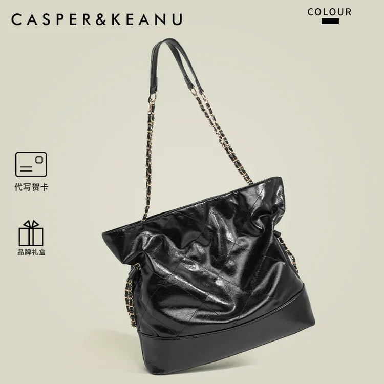 CASPER&KEANU正品高级感托特包女2025新款夏大容量通勤链条单肩包