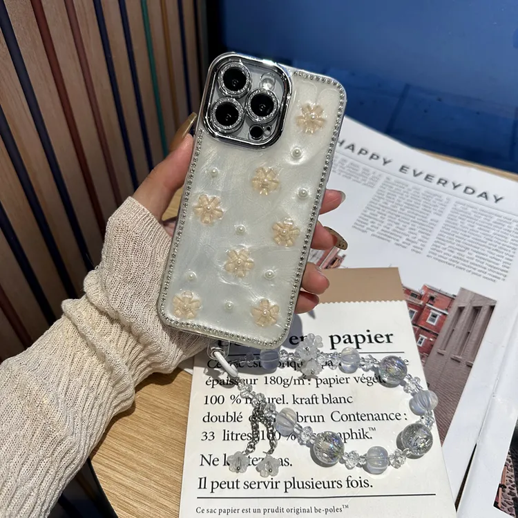 简约ins花朵高级感适用苹果15pro镜头膜华为oppo小米vivo防摔全包