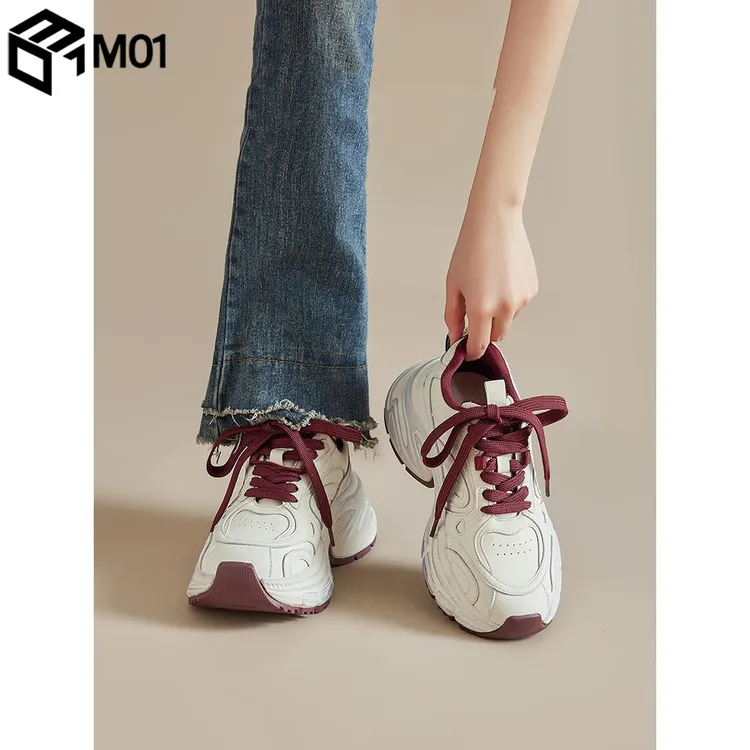 M01厚底老爹鞋女款2025新款春春秋季小白运动鞋子增高百搭休闲