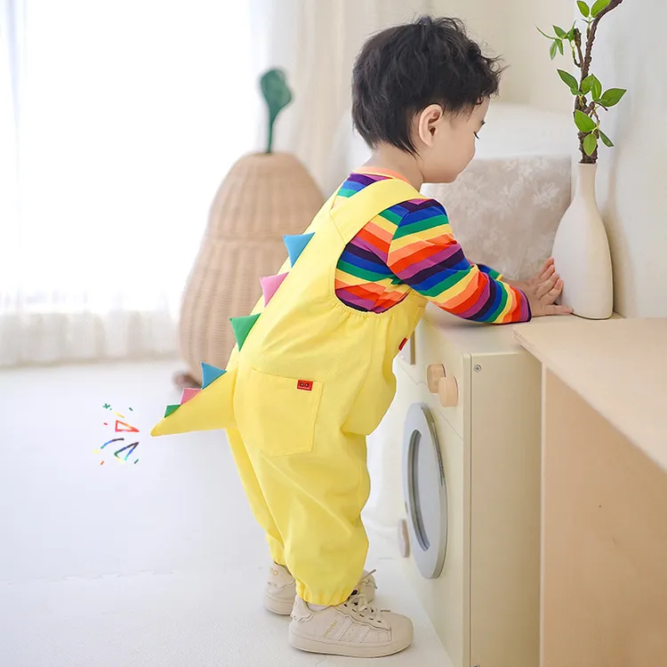 婴儿衣服儿童装春秋季宝宝长袖卫衣套装男女童卡通背带裤两件套