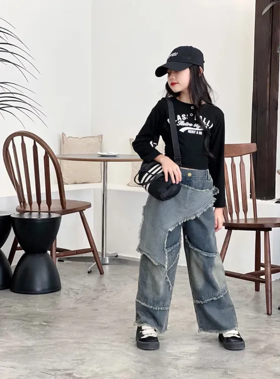 小众解构男女孩宽松裤子复古五角星高街潮流潮牌爆款裤街舞