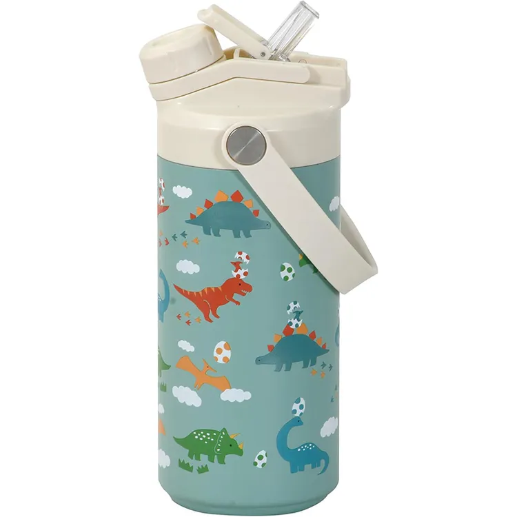 PEARL日本珍珠生活儿童两用吸管杯 400ML 带提手温水杯保冷杯便携