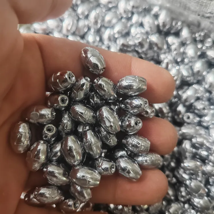 橄榄型通心铅坠钓鱼开口配件远投海竿抛竿垂钓渔具用品海钓铅坠