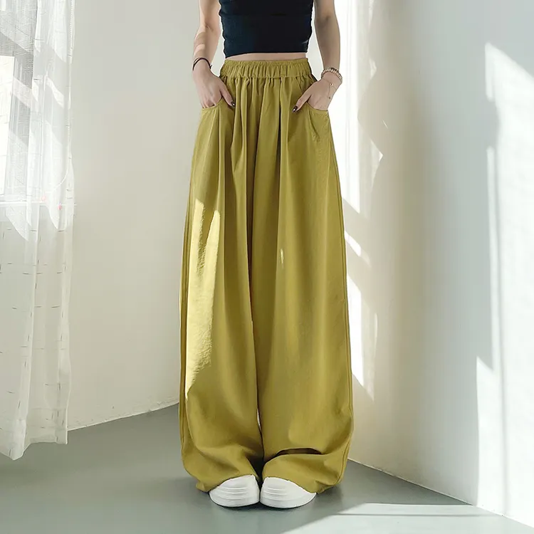 冰丝奶芙山本裤子女2025夏季大码胖mm胯宽腿粗防晒松弛感阔腿裤裙