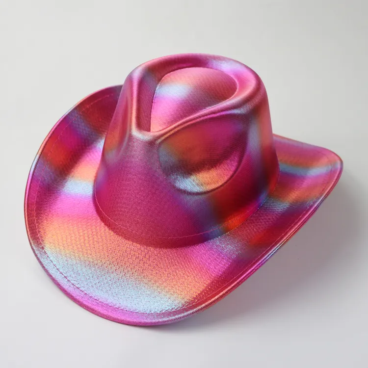 表演帽子彩色礼帽宽檐爵士帽大檐绅士帽男女新款舞蹈帽子牛仔帽