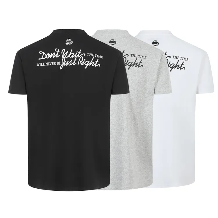 COSSMOR 25SS 背后印花标语基础短袖美式休闲T恤夏季圆领修身速干