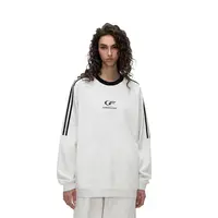 FDR 国潮美式拼接月牙印花圆领卫衣男女春秋季潮牌情侣装织带上衣