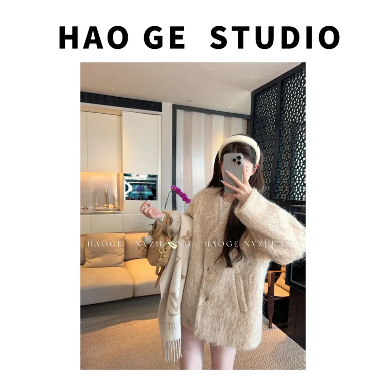 浩哥严选●素调姐姐HGQ5WT6480A羊毛混纺外套预轻奢秋冬时尚气质款