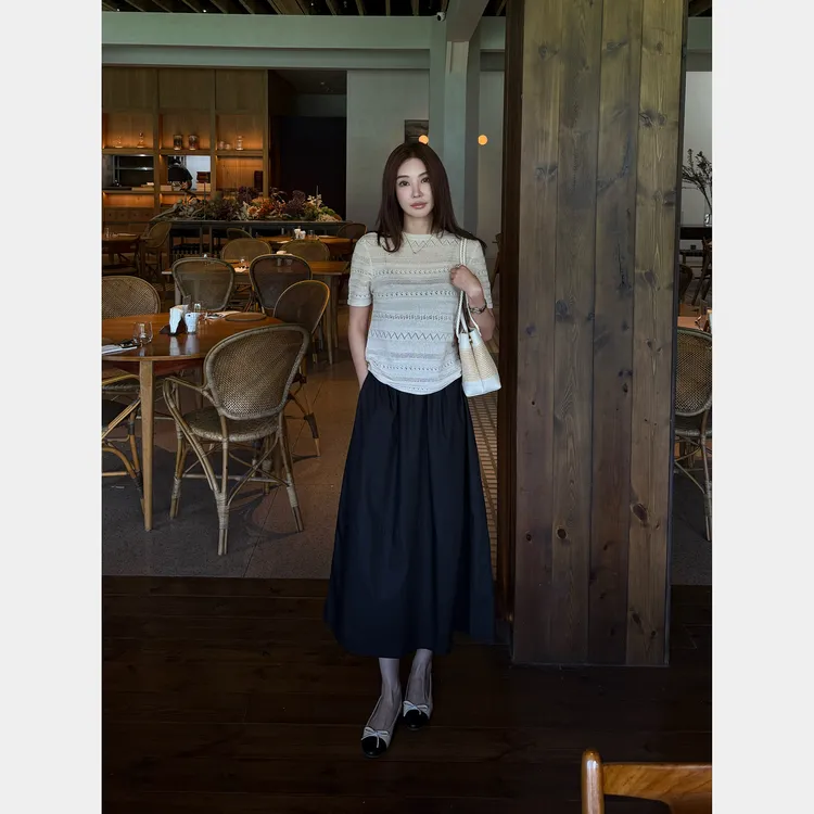 【清风解惑】“花苞裙”高品质极简风宽松立体线显瘦透气半身裙21548