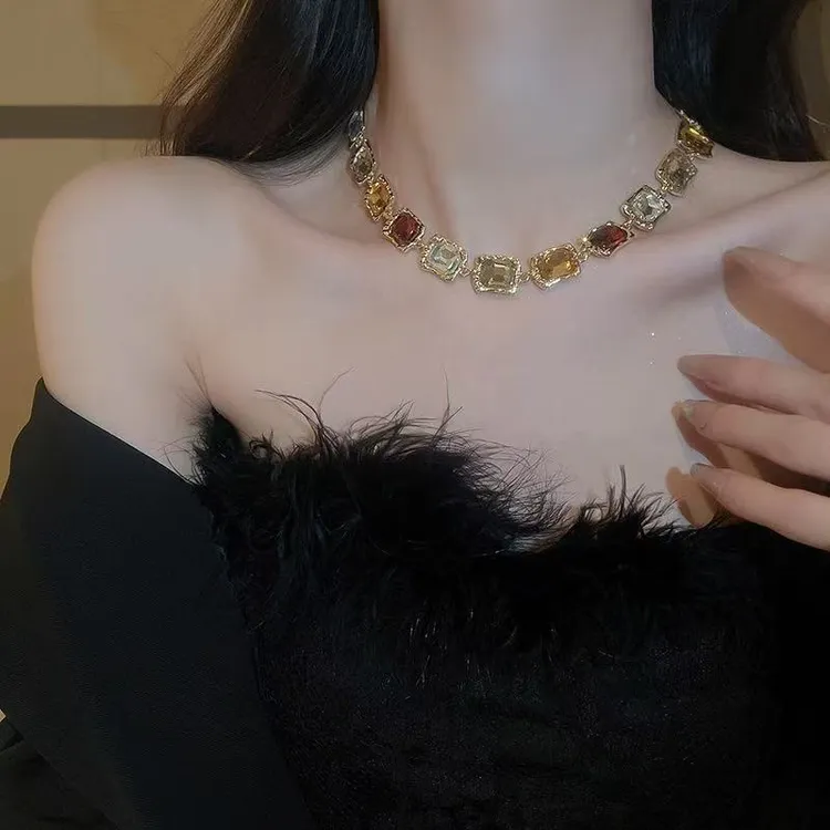 合金婚庆饰品 2025新款高级感项链+耳饰套装935新娘婚拍影楼饰品