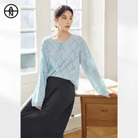【AN】大码女装菱格镂空罩衫慵懒针织衫秋季氛围感毛衣FOE017