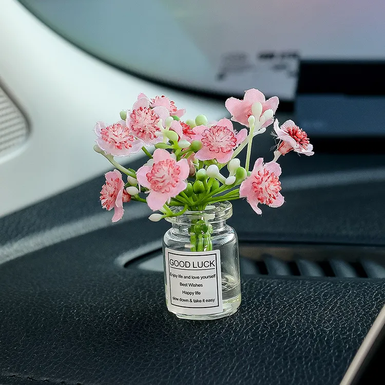 新款玻璃车饰小摆件可爱简约风车载装饰品高级感治愈系创意家居配