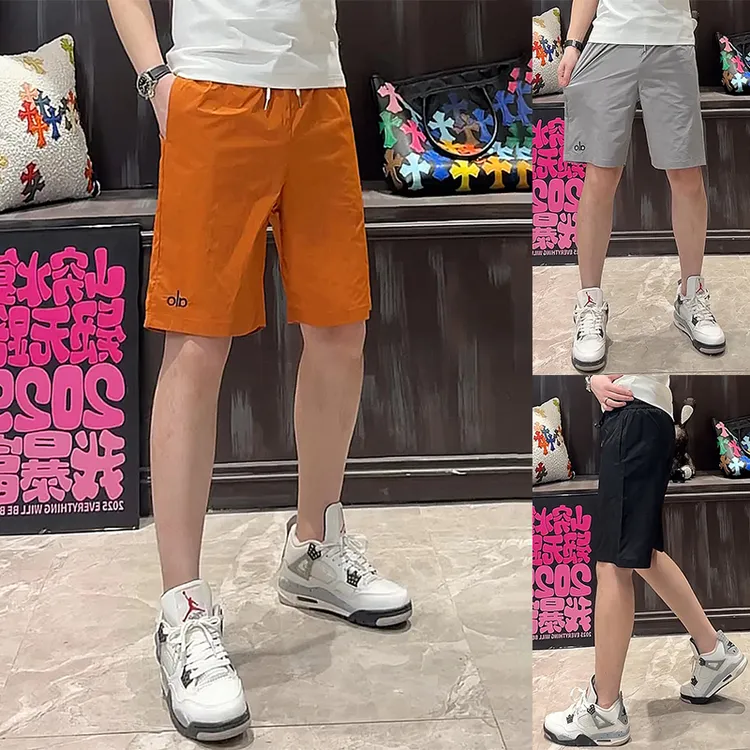 夏季薄款纯色简约短裤男士欧货透气宽松五分裤青年百搭休闲沙滩裤
