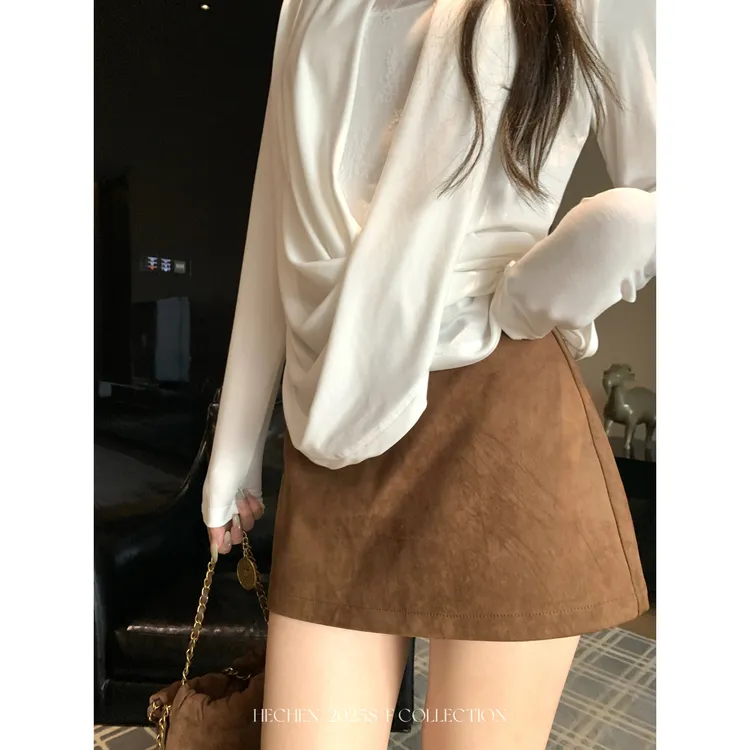 【禾呈】通勤气质显瘦休闲时尚半身短裙早秋季A字显瘦半身裙 10593