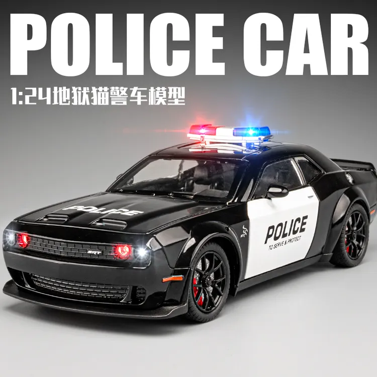 大号道奇地狱猫警车合金玩具车男孩美式挑战者肌肉车汽车模型礼物