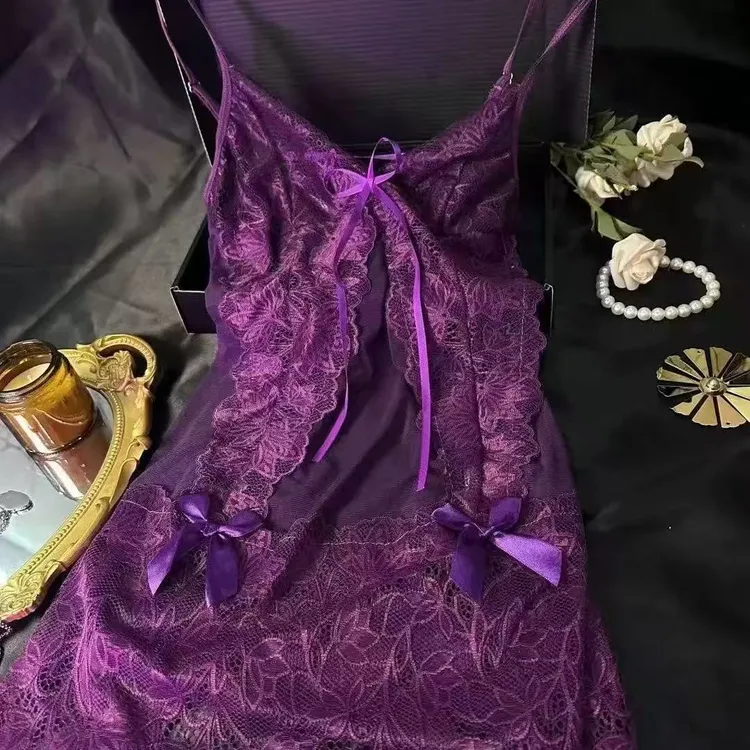 蕾丝纯欲风性感吊带睡衣大码韵味蕾丝睡衣睡衣女款爆款睡衣秋冬