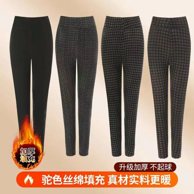 妈妈高腰弹力棉裤外穿冬季护腰中老年女士加厚保暖裤加绒裤子