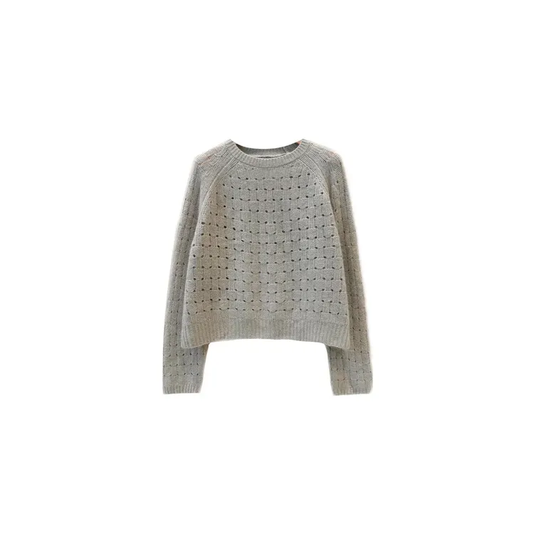 【ian】高级感长绒 编织格纹厚款套头毛衣