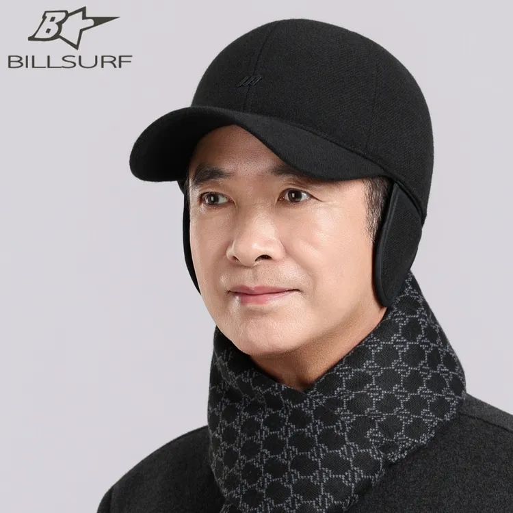 老人帽子男冬天户外保暖加绒厚棒球帽中老年人爸爸休闲护耳鸭舌帽