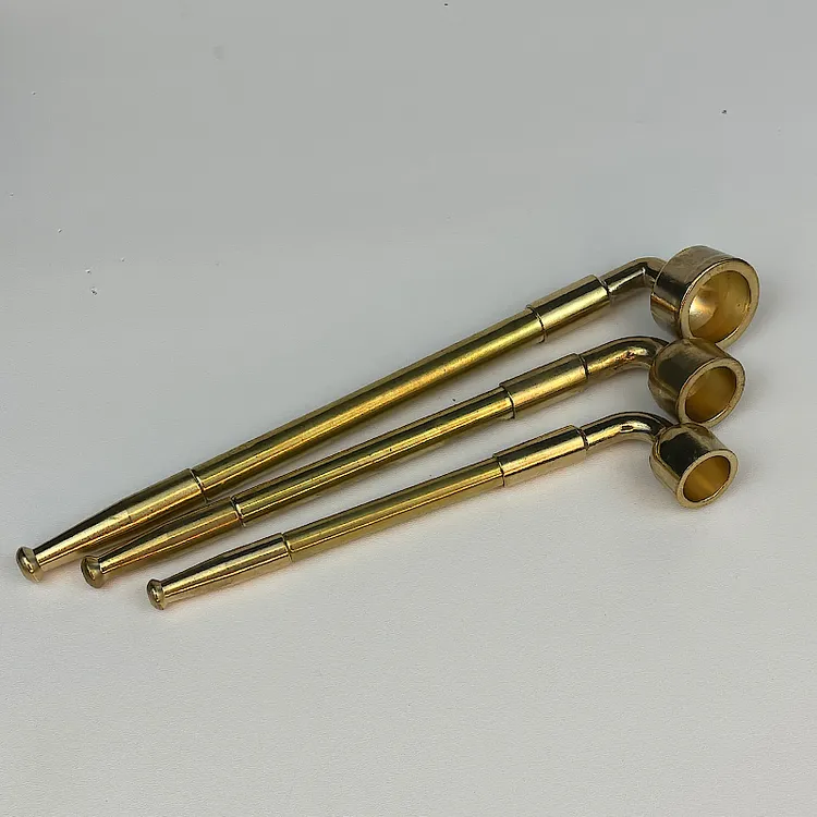 老式可伸缩便携黄铜旱烟杆金属烟斗锅子