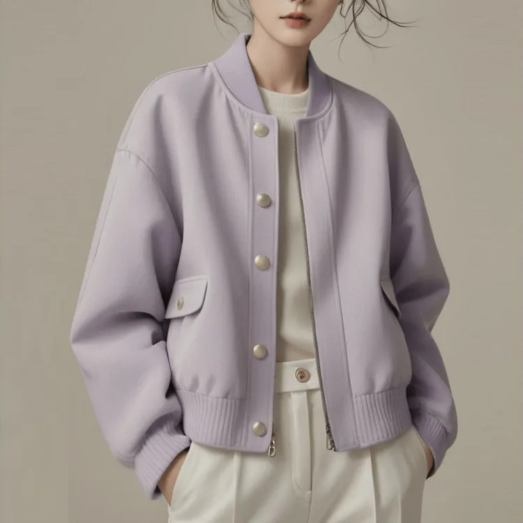 小香风外套女开衫卫衣时尚立领棒球服宽松大码春秋款洋气休闲上衣