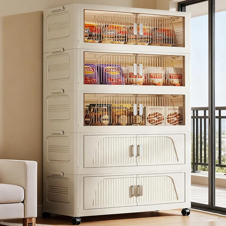 【双顶盖】95CM儿童衣柜免安装收纳柜子简易衣橱卧室床头柜玩具柜