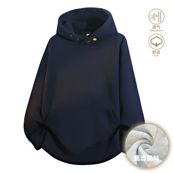 抓绒帽衫复古潮搭连帽男卫衣秋冬重磅做旧街头风跨境380G欧美洗水