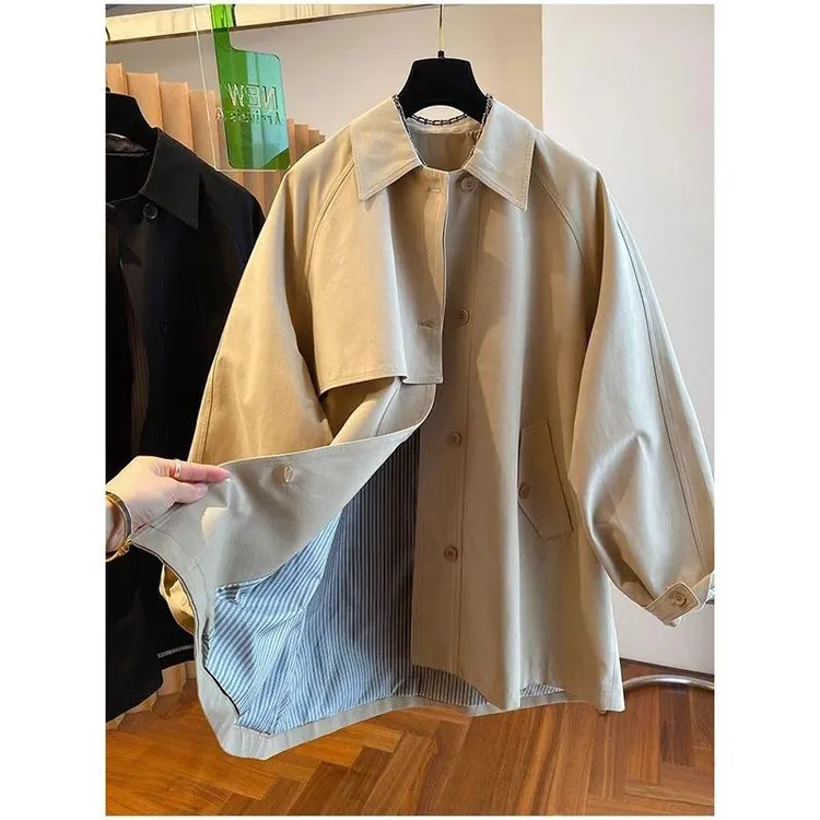 2025年新款高级感超好看英伦风工装风衣外套女春秋宽松韩版中长款
