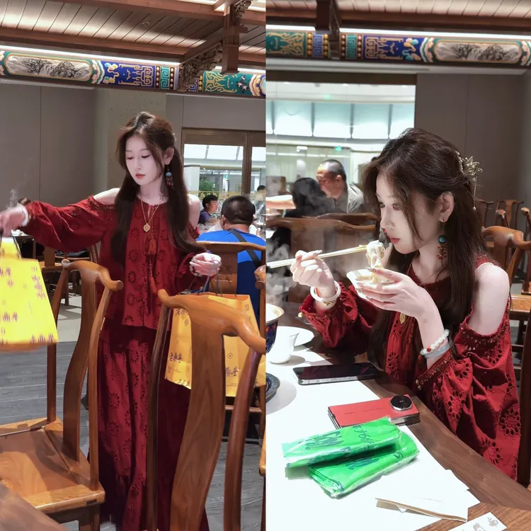 【婷婷】《月牙泉》100棉 红色镂空刺绣套装 TT2SQTH2009【Q】