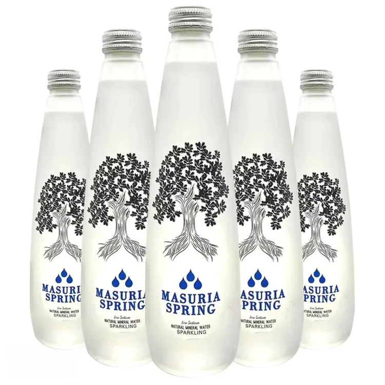 波兰进口MASURIA SPRING马祖春天 天然矿泉水/苏打水350ml/玻璃瓶
