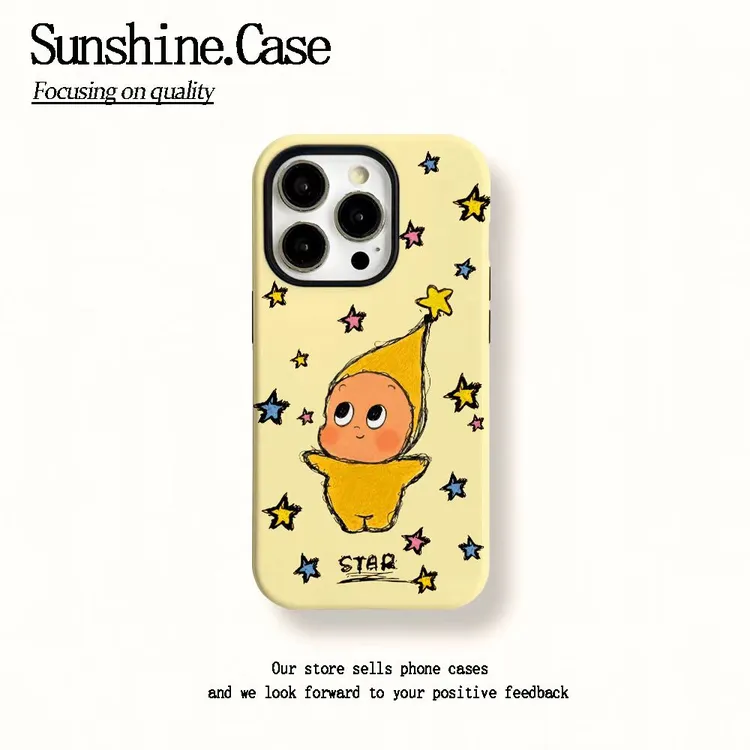 菲林二合一适用苹果华为vivo小米oppo手机壳小星星人17PROMAX防摔