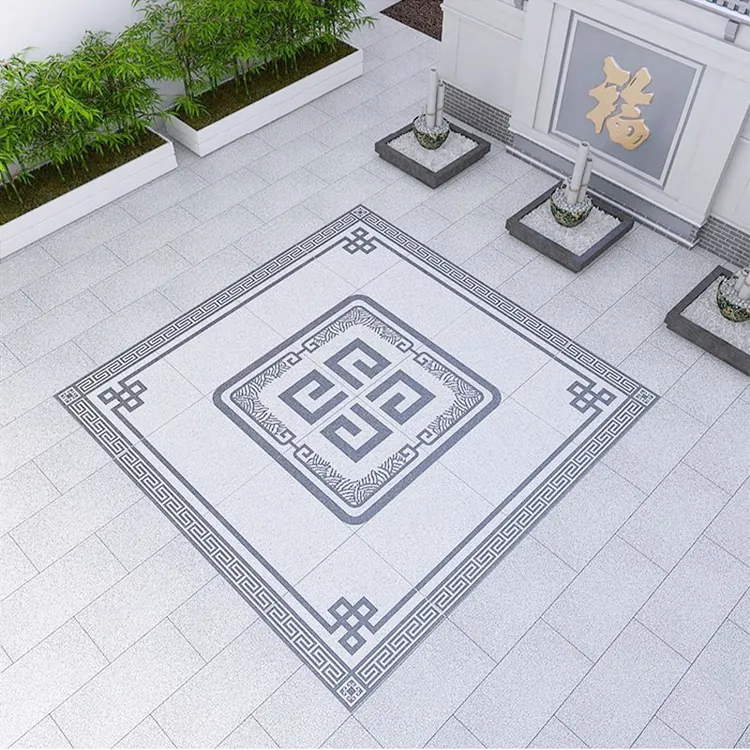 新中式庭院地砖户外地铺石拼花防滑瓷砖入户门花园院子地砖