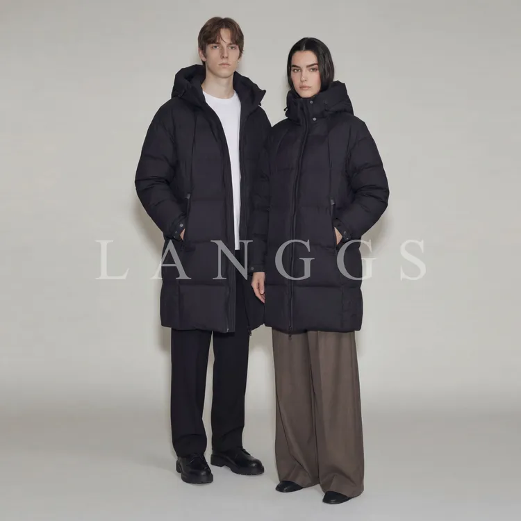 LANGGS&浪叔『黑武士2.0』25冬季年度羽皇连帽鸭绒长款羽绒服-99867