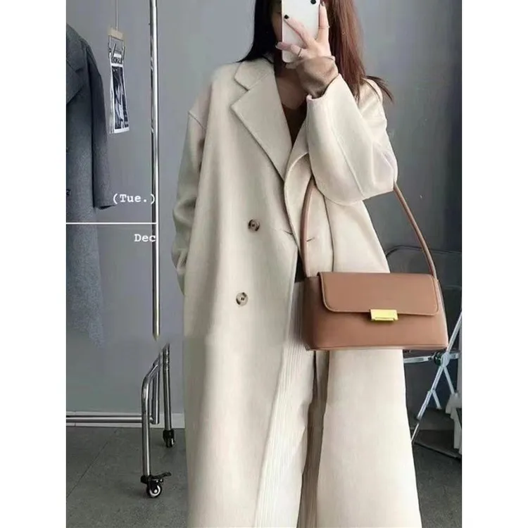 高级感羽绒毛呢子大衣女春秋2025年新款韩系赫本风毛呢外套