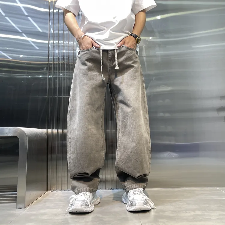 2025秋冬季美式直筒牛仔裤男款简约基础百搭宽松男士水洗休闲长裤