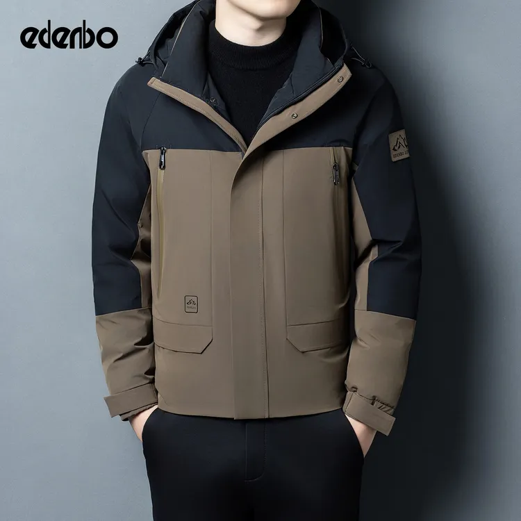 【商场同款】爱登堡加厚羽绒服男款冬季连帽中青年撞色保暖冬装外套