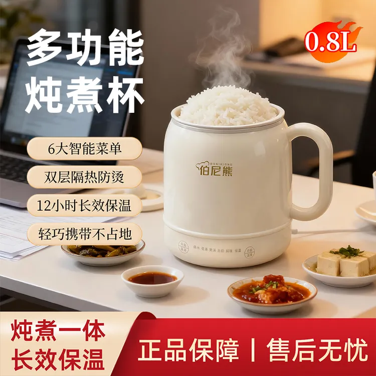 电热杯炖煮多功能一体养生烧水壶隔热一人小型宿舍办公热牛奶